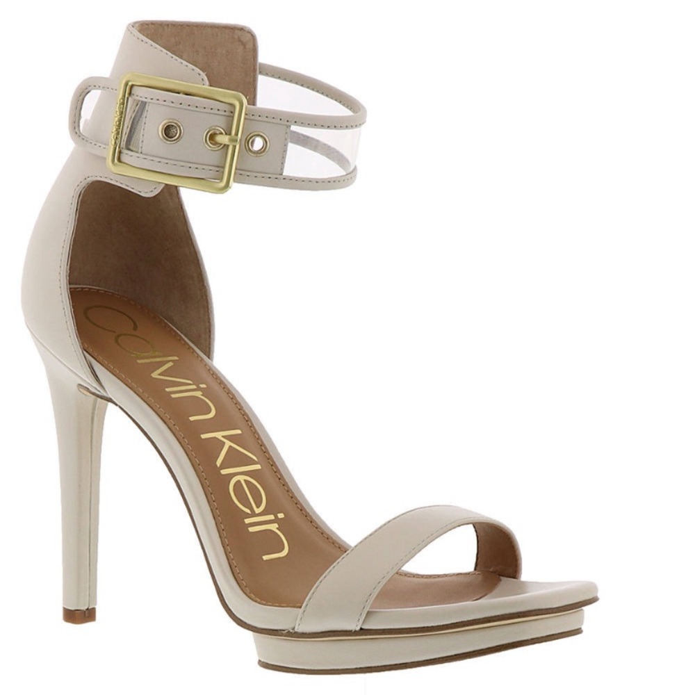 Calvin Klein Vable Cow Silk/Clear Lucite Heel